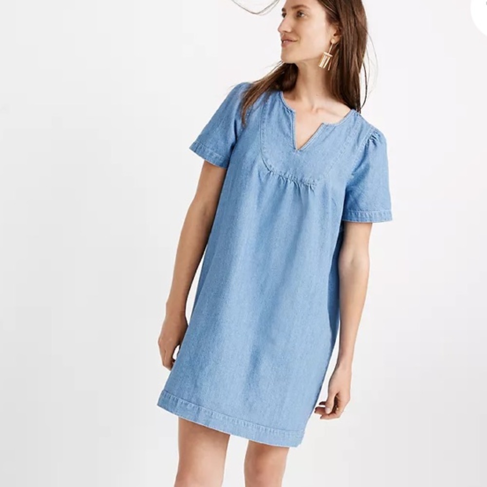 Madewell Popover Swing Dress cotton Linen